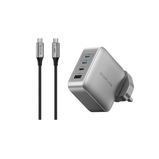 EcoFlow RAPID Pro Charger (140W, 4 Ports, GaN) RAPID Pro 140W Charger + 240W USB-C to USB-C Nylon Cable
