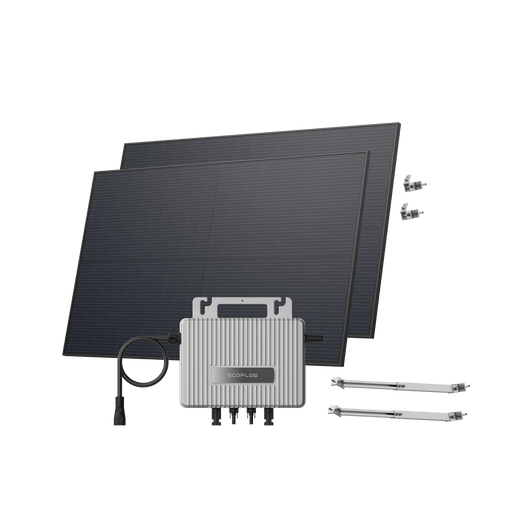 EcoFlow STREAM Adjustable Facade Kit 90° Wall / (900Wp) 2 _ 450W Rigid Solar Panel + STREAM Microinverter / Bracket: Facade