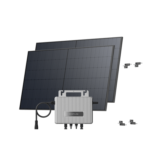 EcoFlow STREAM Adjustable Facade Kit 90° Wall / (1040Wp) 2 _ 520W Rigid Solar Panel + STREAM Microinverter / Bracket: Facade