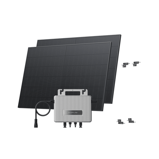 EcoFlow STREAM Adjustable Facade Kit 90° Wall / (800Wp) 2 _ 400W Rigid Solar Panel + STREAM Microinverter / Bracket: Facade
