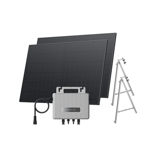 EcoFlow STREAM Balcony Kit Concrete Balcony / (800Wp) 2 _ 400W Rigid Solar Panel + STREAM Microinverter / Bracket: Concrete Balcony