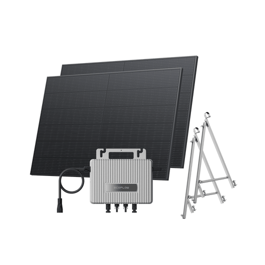 EcoFlow STREAM Balcony Kit Glass Balcony / (800Wp) 2 _ 400W Rigid Solar Panel + STREAM Microinverter / Bracket: Semi-enclosed Balcony