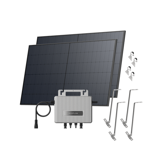 EcoFlow STREAM Garden/Ground Kit (1040Wp) 2 _ 520W Rigid Solar Panel + STREAM Microinverter / Bracket: Adjustable Solar Support