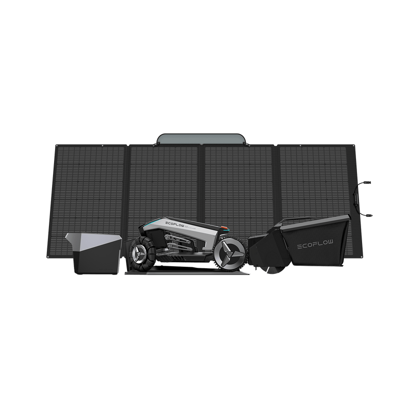 Load image into Gallery viewer, EcoFlow BLADE Robotic Lawn Mower BLADE + Lawn Sweeper Kit + Smart Extra Battery + 400W Solar Panel
