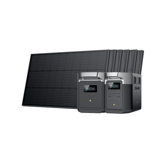 EcoFlow DELTA Max + 100W Rigid Solar Panel DELTA Max 2000 / 6 / With Extra Battery
