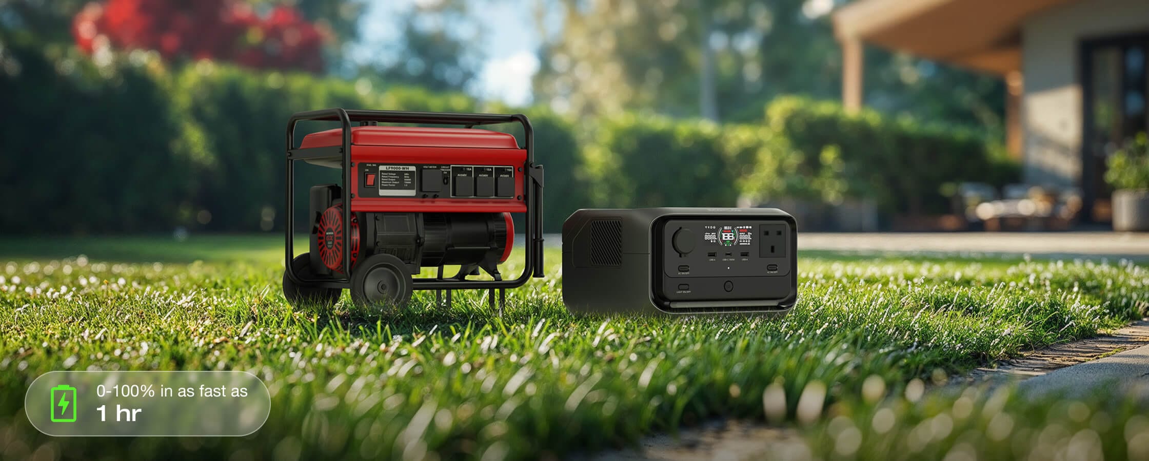 4 charging options, safely charge 0-100% in 1 hr