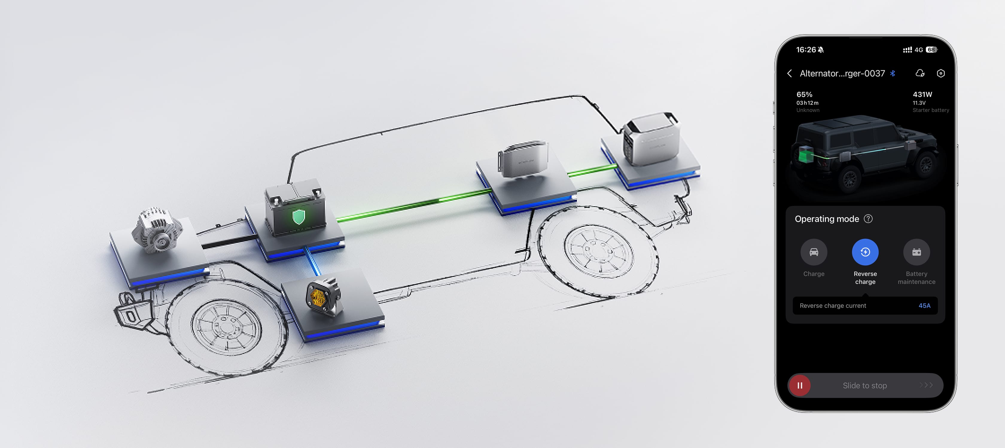 Reverse Charging for Car Battery Protection
