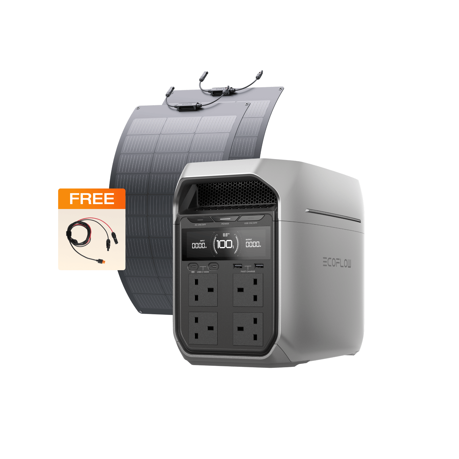 EcoFlow DELTA 3 Classic + 100W Flexible Solar Panel*2