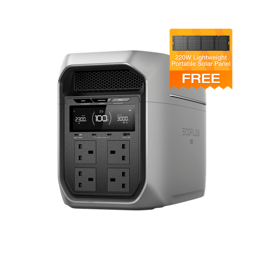 EcoFlow DELTA 3 Max Series (2048Wh) Portable Power Station DELTA 3 Max Plus (2048Wh) / Free NextGen 220W Bifacial Solar Panel