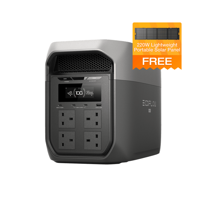 EcoFlow DELTA 3 Max Series (2048Wh) Portable Power Station DELTA 3 Max (2048Wh) / Free NextGen 220W Bifacial Solar Panel