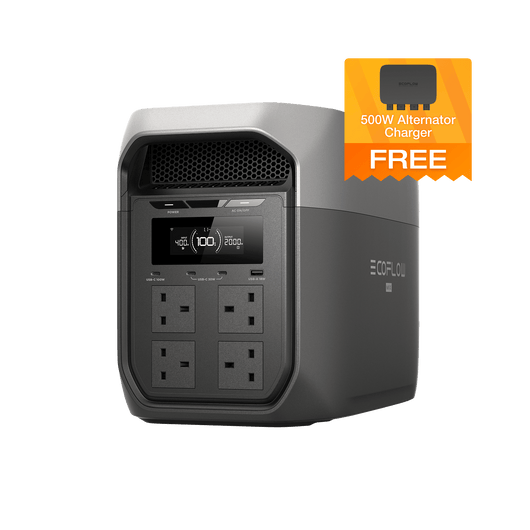 EcoFlow DELTA 3 Max Series (2048Wh) Portable Power Station DELTA 3 Max (2048Wh) / Free 500W Alternator Charger