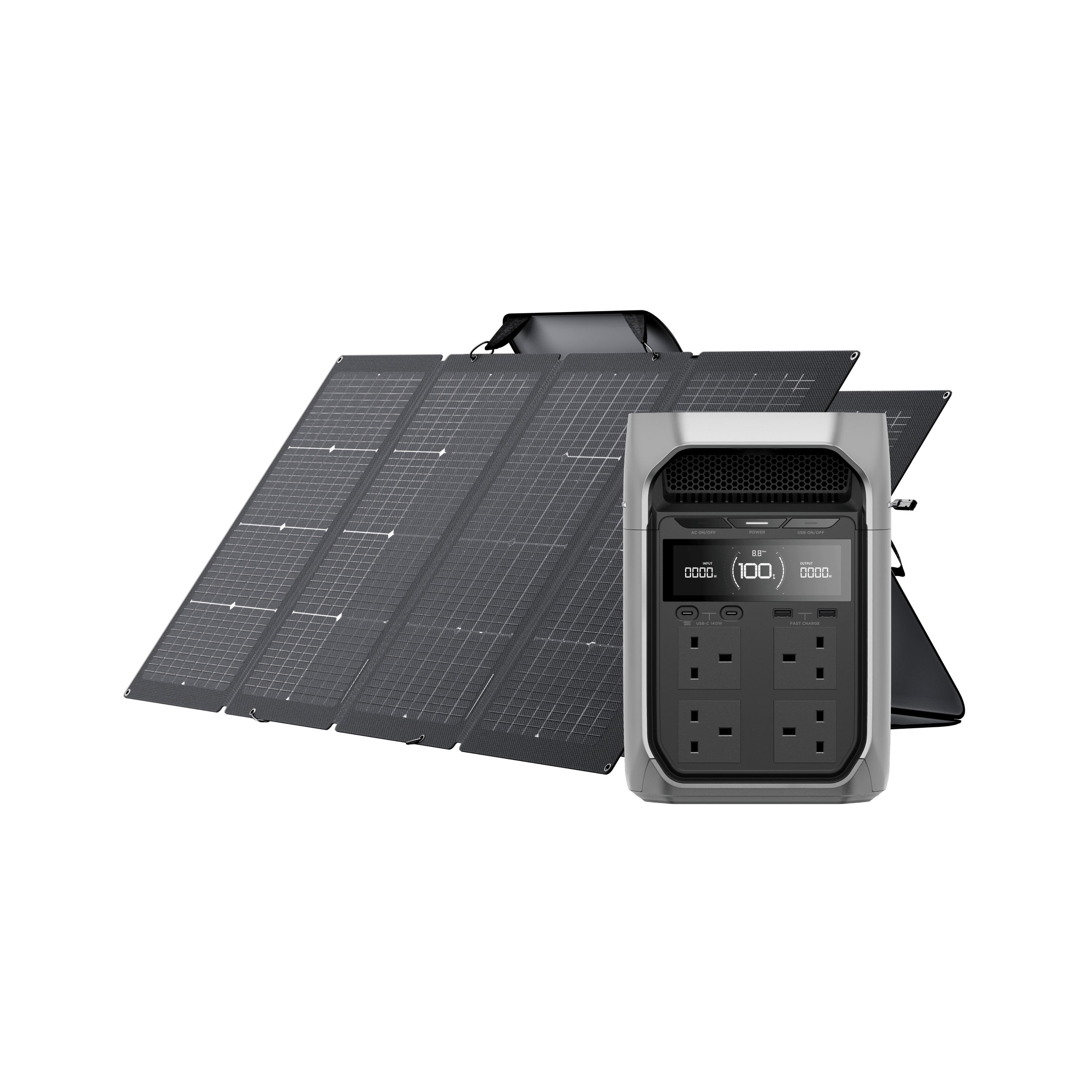 EcoFlow DELTA 3 Series Solar Generator (PV220W) DELTA 3 Plus / 2*220W Portable Solar Panel