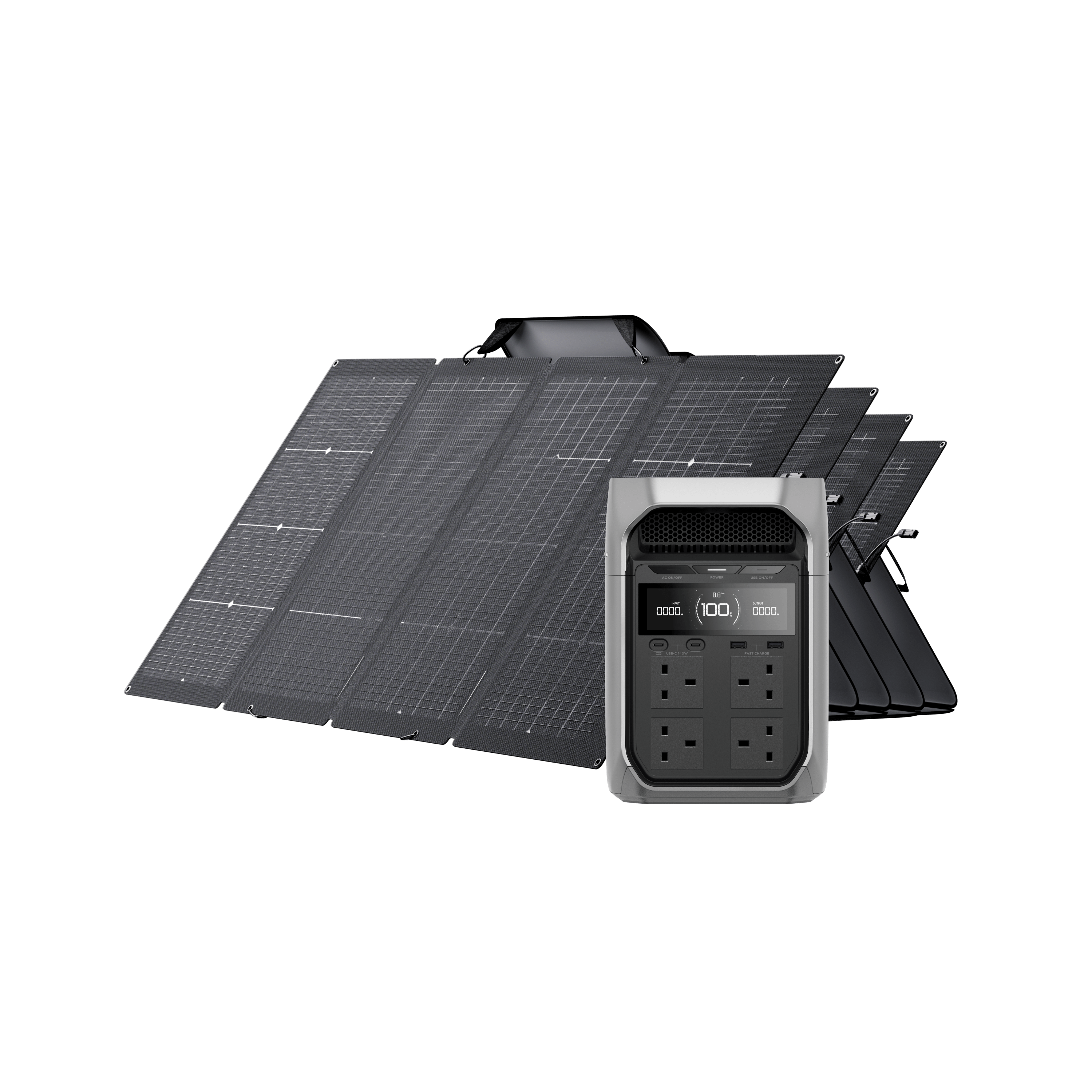 EcoFlow DELTA 3 Series Solar Generator (PV220W) DELTA 3 Plus / 4*220W Portable Solar Panel