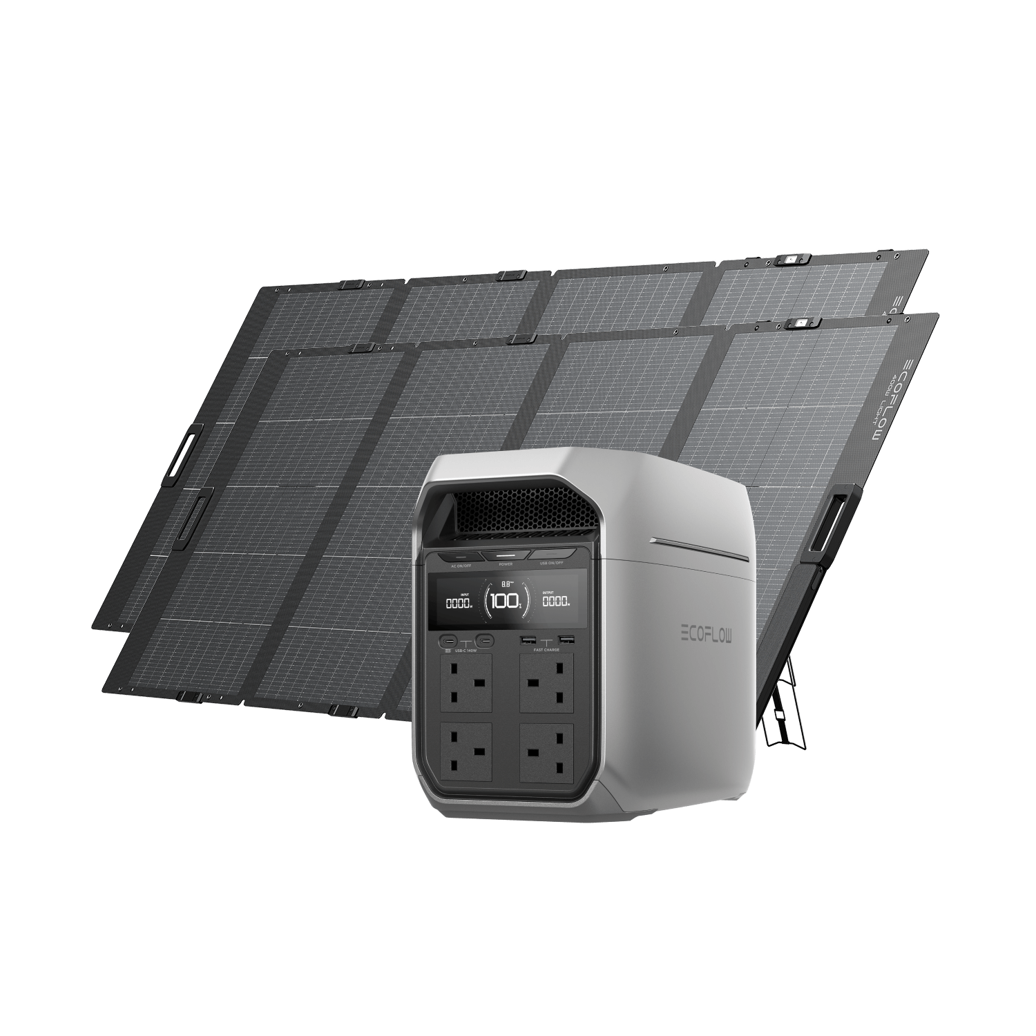 EcoFlow DELTA 3 Series Solar Generator (PV400W) DELTA 3 Plus / 2*400W Solar Panel
