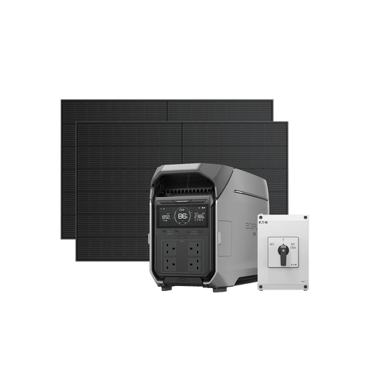 EcoFlow DELTA Pro 3 Portable Power Station DELTA Pro 3 + Manual Transfer Switch + 400W Rigid Solar Panel × 2