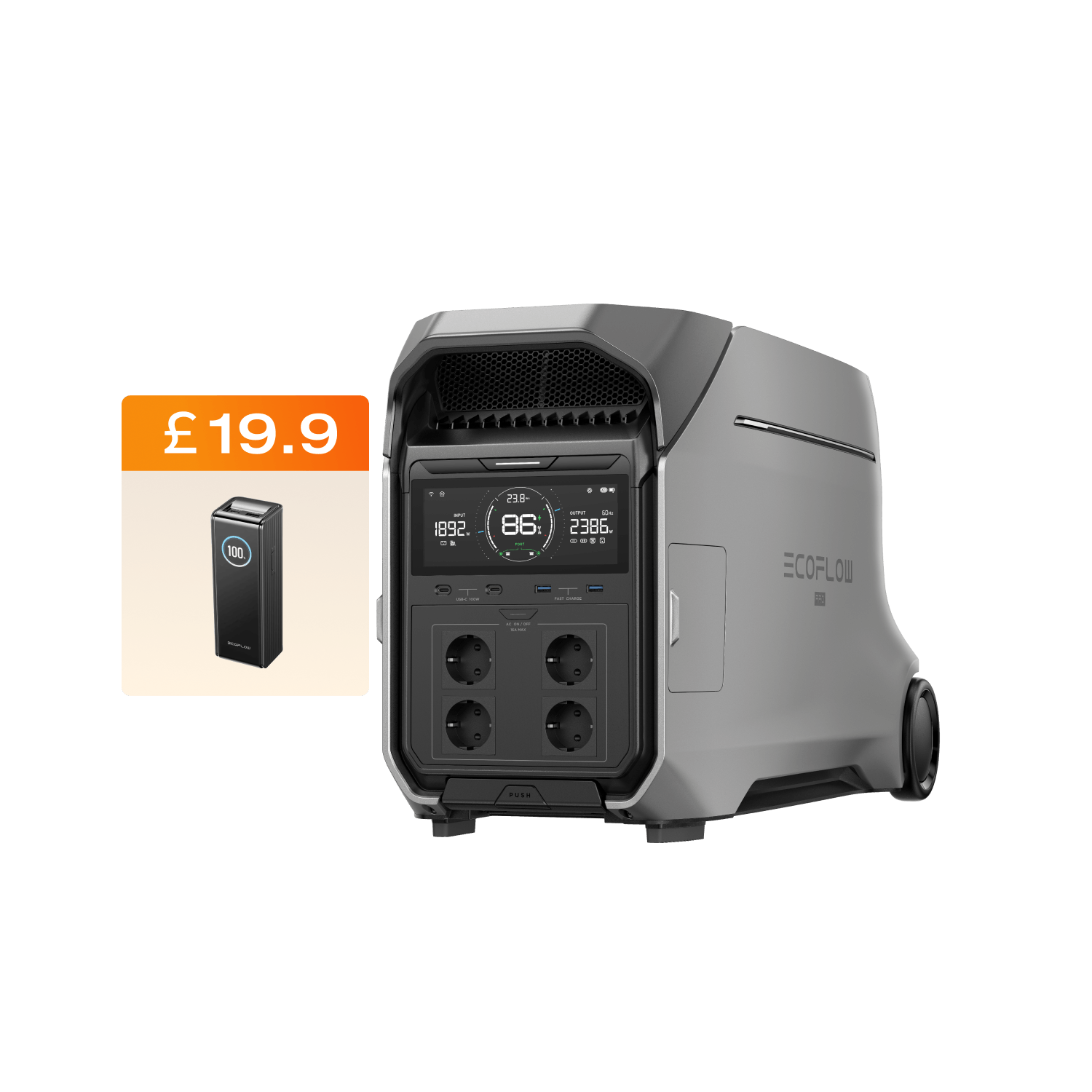 EcoFlow DELTA Pro 3 Portable Power Station DELTA Pro 3 + RAPID Pro 27000mAh
