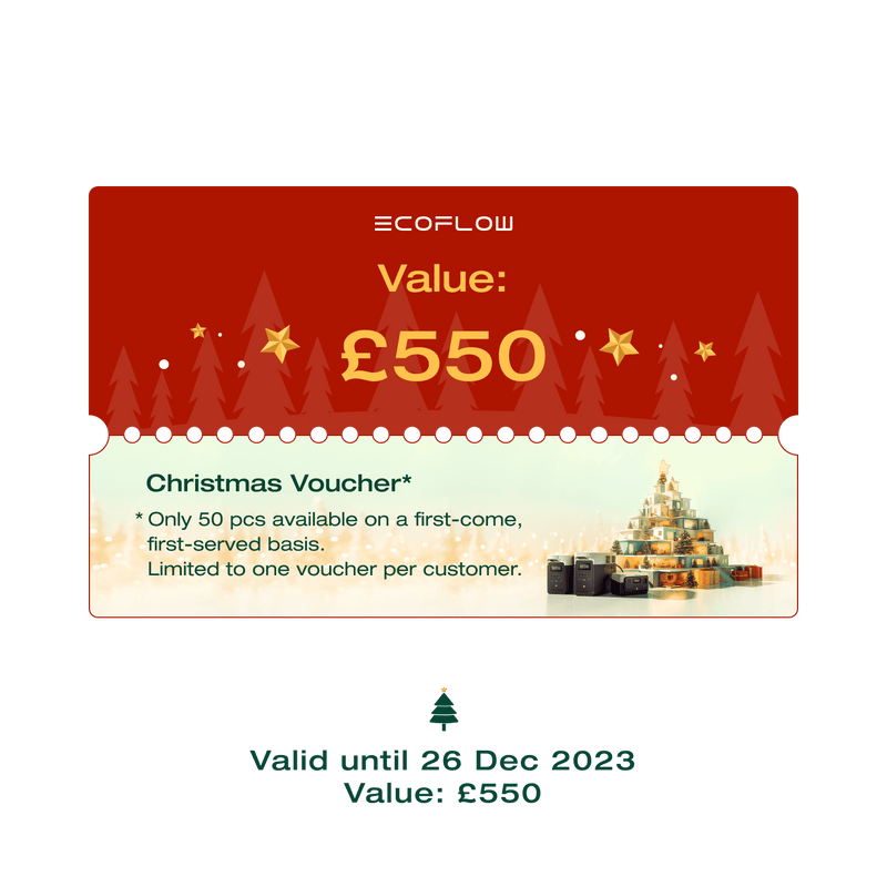 Load image into Gallery viewer, EcoFlow Digital Christmas Voucher £550 Christmas Voucher (Limited to 1 voucher per customer. Please do not use discount codes)
