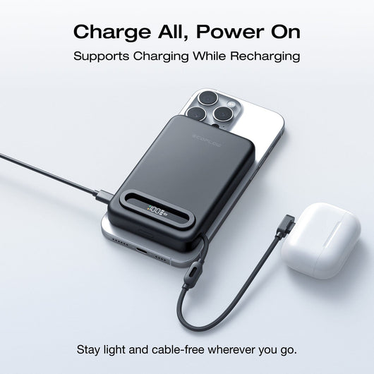 EcoFlow RAPID Mag Qi2.2 Magnetic Power Bank (10,000mAh, 25W, Built-in USB-C Cable)
