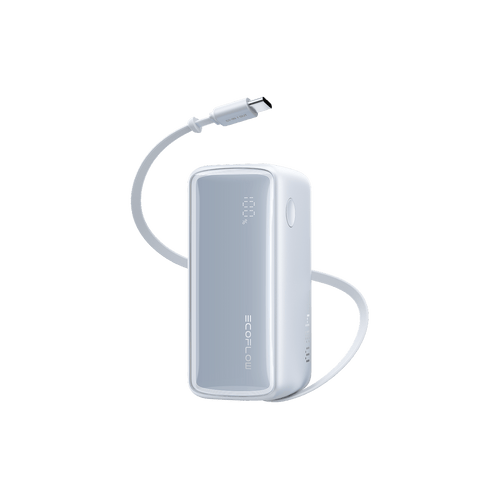 EcoFlow RAPID Power Bank (10K, 45W, Retractable Cable) Light Blue