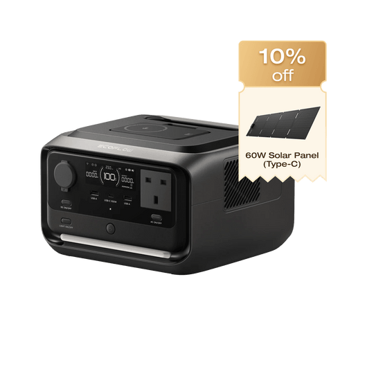 EcoFlow RIVER 3 Plus (Wireless) Portable Power Station RIVER 3 Plus (Wireless) / 60W  Solar Panel (Type-C)