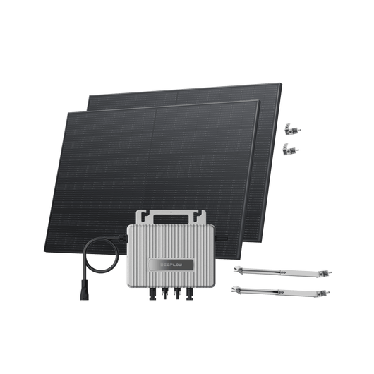 EcoFlow STREAM Adjustable Facade Kit 45° Wall / (800Wp) 2 _ 400W Rigid Solar Panel + STREAM Microinverter / Bracket Adjustable: Facade
