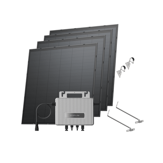 EcoFlow STREAM Balcony Kit Lattice Balcony / (1000Wp) 4 _ 250W Rigid Solar Panel + STREAM Microinverter / Bracket: Lightweight