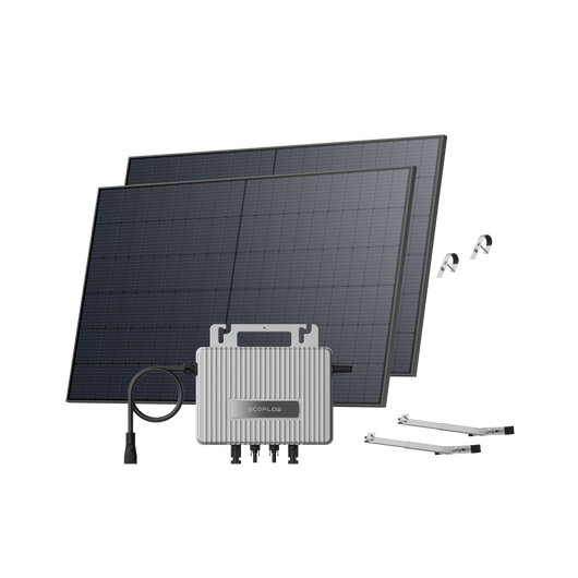 EcoFlow STREAM Balcony Kit Glass Balcony / (1040Wp) 2 _ 520W Rigid Solar Panel + STREAM Microinverter / Bracket: Semi-enclosed Balcony