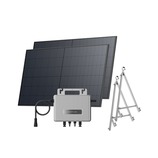 EcoFlow STREAM Balcony Solar System STREAM Microinverter + 2 x 520 W Rigid Solar Panel / Bracket: Semi-enclosed Balcony
