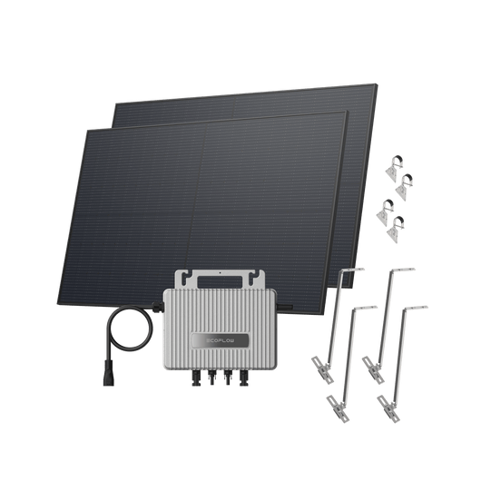 EcoFlow STREAM Garden/Ground Kit (900Wp) 2 _ 450W Rigid Solar Panel + STREAM Microinverter / Bracket: Adjustable Solar Support