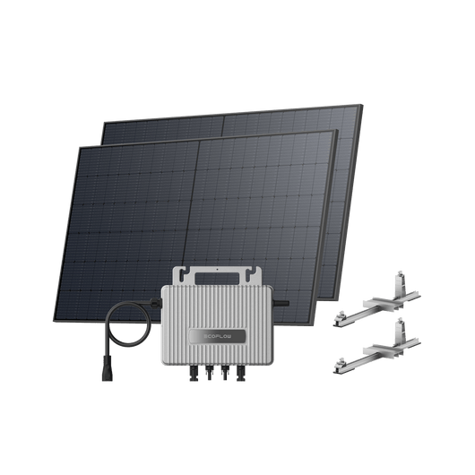 EcoFlow STREAM Garden/Ground Kit (1040Wp) 2 _ 520W Rigid Solar Panel + STREAM Microinverter / Bracket: Flat Round