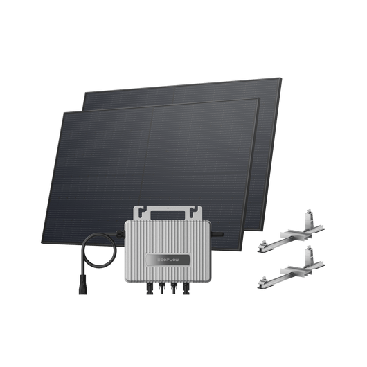 EcoFlow STREAM Garden/Ground Kit (900Wp) 2 _ 450W Rigid Solar Panel + STREAM Microinverter / Bracket: Flat Round