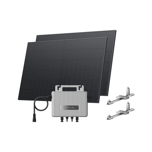 EcoFlow STREAM Garden/Ground Kit (800Wp) 2 _ 400W Rigid Solar Panel + STREAM Microinverter / Bracket: Flat Round