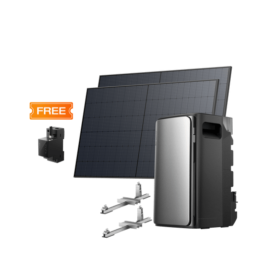 EcoFlow STREAM Ultra/Pro STREAM Pro / 2 × 520W Rigid Solar Panel + Smart Meter + 2 × Bracket - Flat Roof