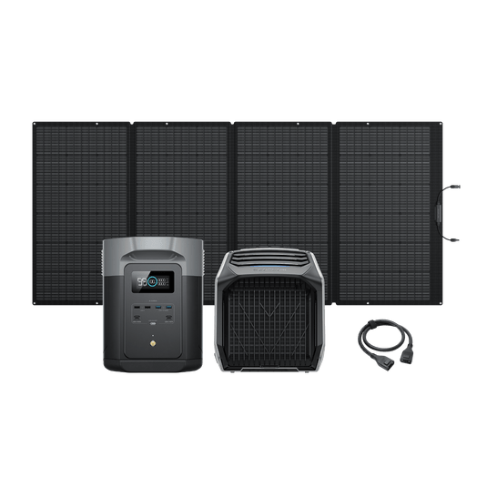 EcoFlow WAVE 2 + DELTA 2 Max + 400W Portable Solar Panel + XT150 WAVE 2 + DELTA 2 Max + 400W Portable Solar Panel + XT150