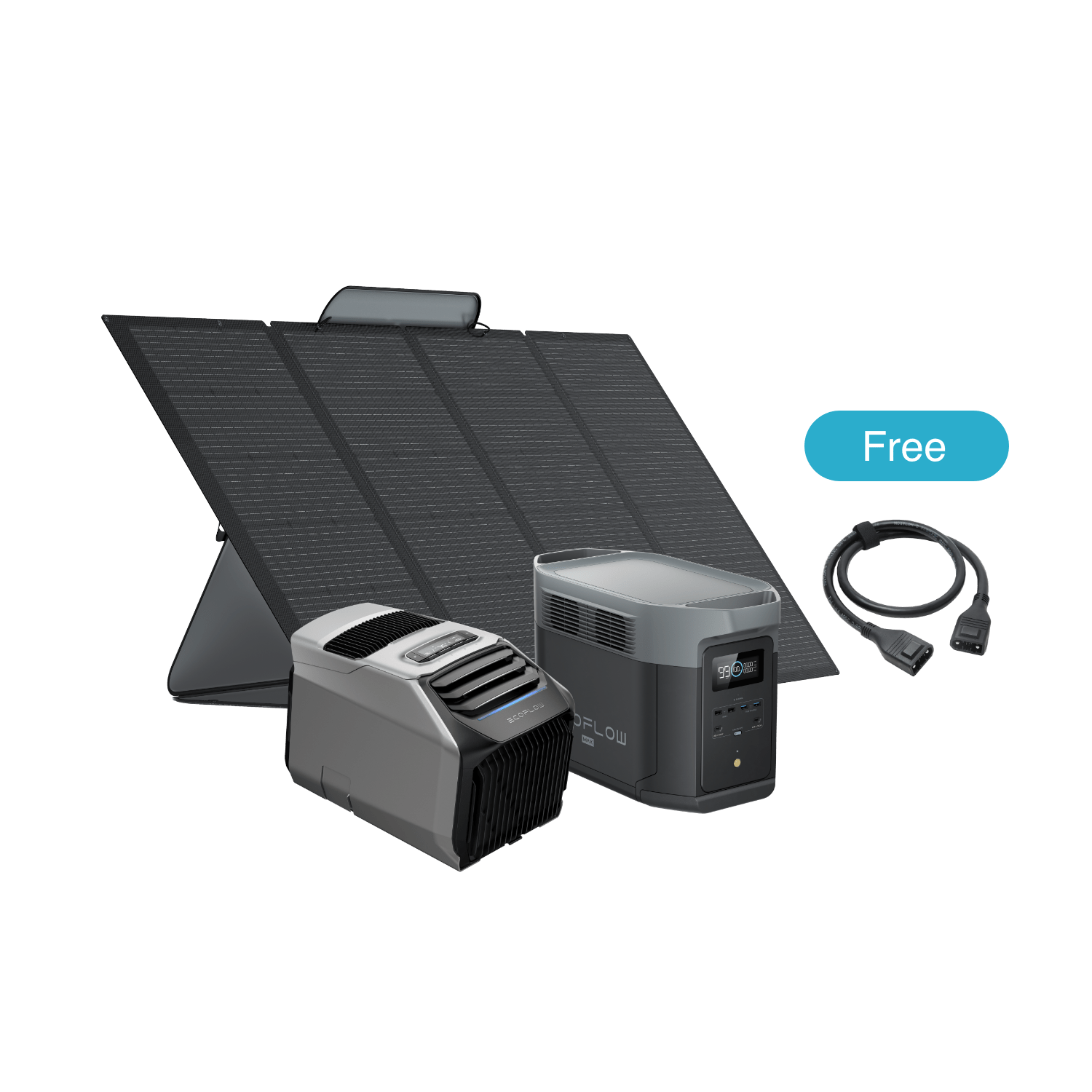 EcoFlow WAVE 2 + DELTA 2 Max + 400W Portable Solar Panel + XT150 WAVE 2 + DELTA 2 Max + 400W Portable Solar Panel + XT150